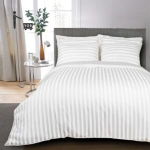 100% Stripe White Stock Cotton Bedsheet.